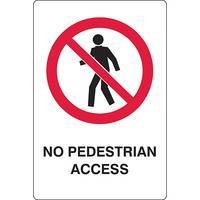 No Pedestrian Access Safety Sign 450mm x 300mm